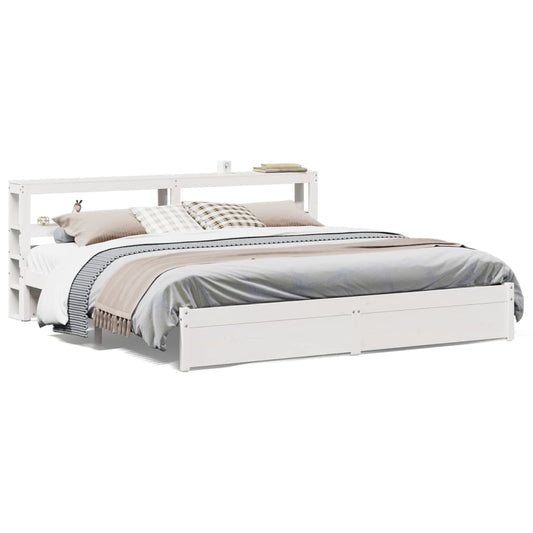 vidaXL Σκελετός Κρεβατιού με Κεφαλάρι Χωρίς Στρώμα Λευκό 200x200 εκ.