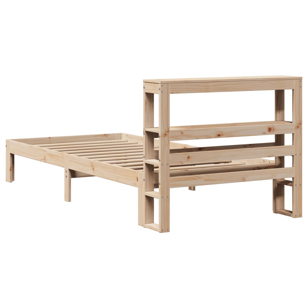 vidaXL Πλαίσιο Κρεβατιού με Κεφαλάρι 90x200 εκ. από Μασίφ Ξύλο Πεύκου