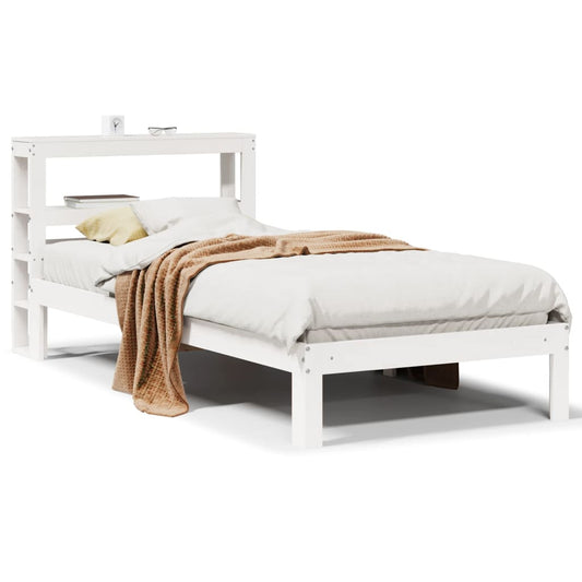 vidaXL Σκελετός Κρεβατιού με Κεφαλάρι Χωρίς Στρώμα Λευκό 90x200 εκ.
