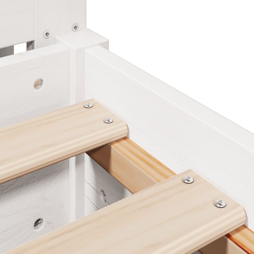 vidaXL Σκελετός Κρεβ. Χωρίς Στρώμα Λευκό 90x190 εκ Μασίφ Πεύκο