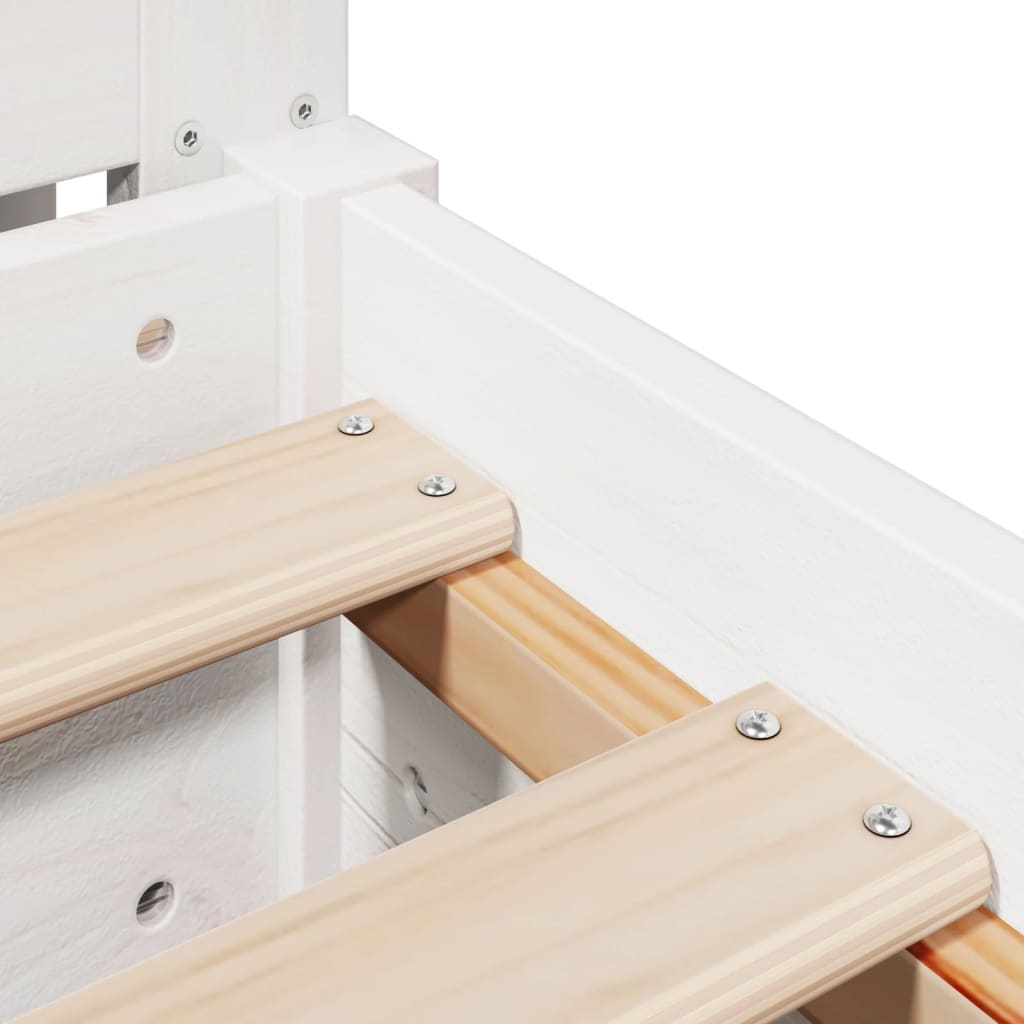 vidaXL Σκελετός Κρεβ. Χωρίς Στρώμα Λευκό 75x190 εκ Μασίφ Πεύκο