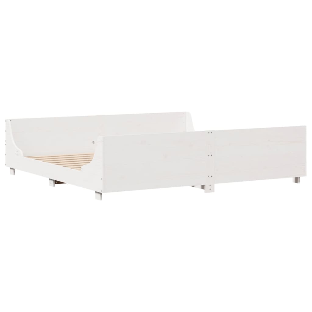 vidaXL Σκελετός Κρεβ. Χωρίς Στρώμα Λευκό 180x200 εκ Μασίφ Πεύκο