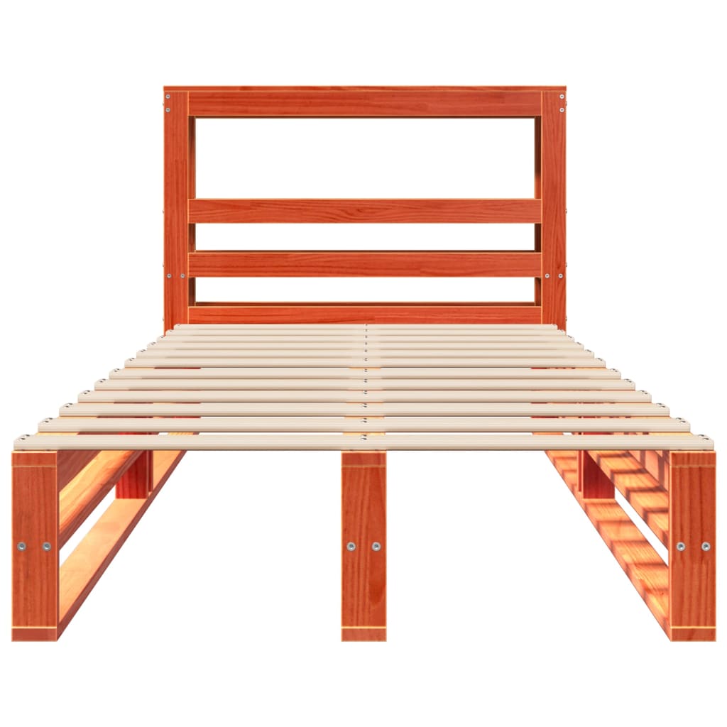 vidaXL Σκελετός Κρεβ. Χωρίς Στρώμα Καφέ Κεριού 100x200 εκ Μασίφ Πεύκο