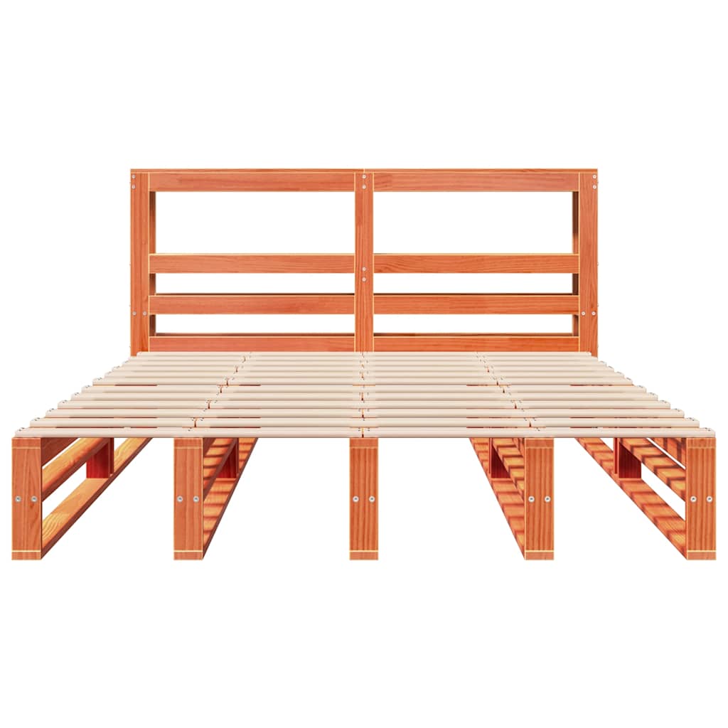 vidaXL Σκελετός Κρεβ. Χωρίς Στρώμα Καφέ Κεριού 150x200 εκ Μασίφ Πεύκο