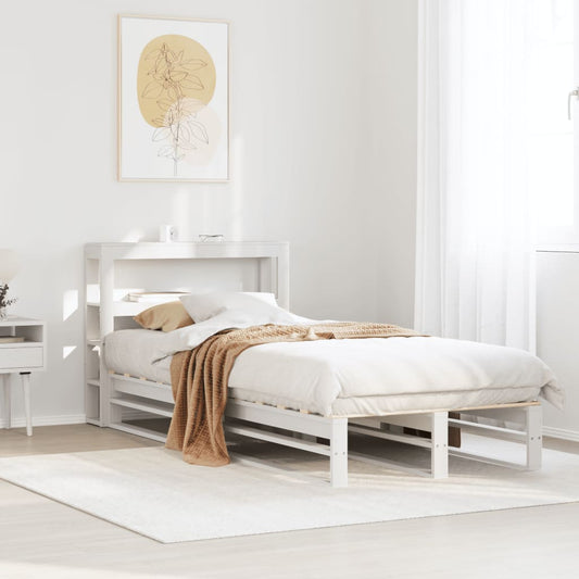 vidaXL Σκελετός Κρεβ. Χωρίς Στρώμα Λευκό 75x190 εκ Μασίφ Πεύκο