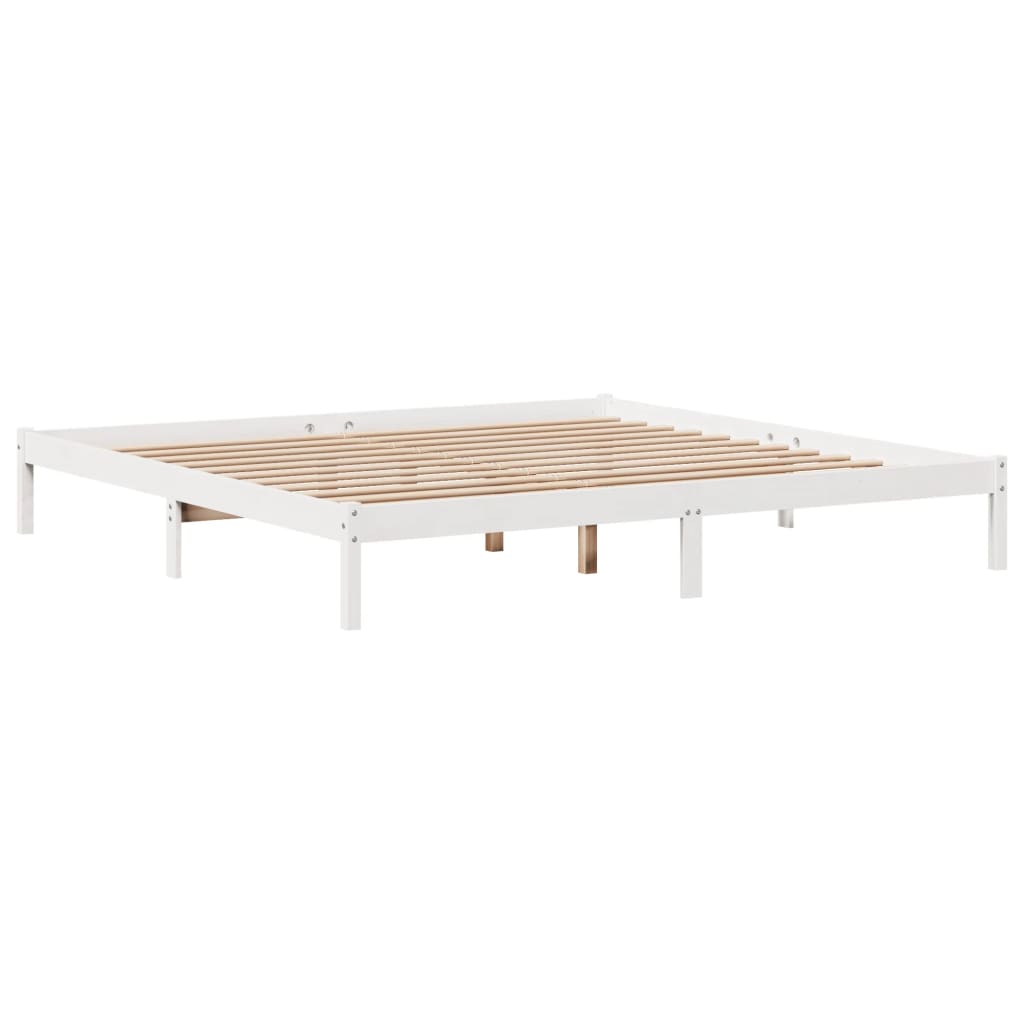 vidaXL Σκελετός Κρεβ. Χωρίς Στρώμα Λευκό 180x200 εκ Μασίφ Πεύκο