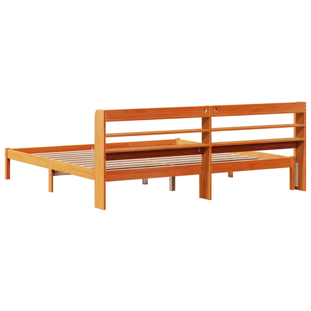 vidaXL Πλαίσιο Κρεβατιού με Κεφαλάρι 200x200 εκ Μασίφ Ξύλο Πεύκου