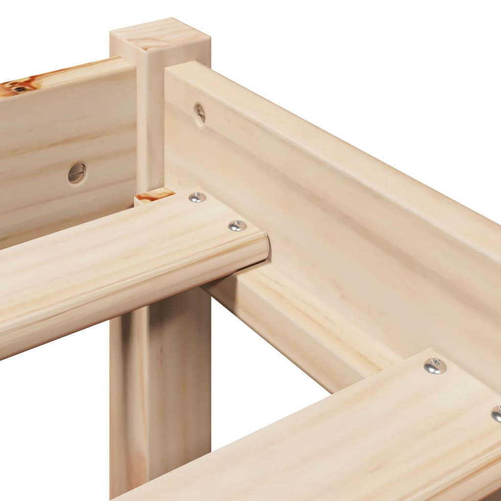 vidaXL Σκελετός Κρεβατιού Χωρίς Στρώμα 135x190 εκ Μασίφ Ξύλο Πεύκου