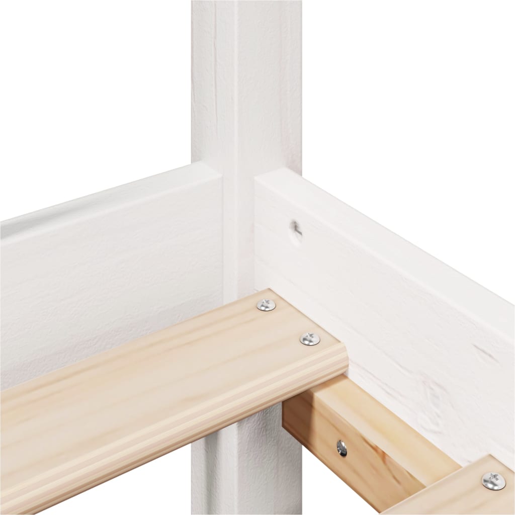 vidaXL Πλαίσιο Κρεβατιού με Κεφαλάρι Λευκό 120x190 εκ. Μασίφ Πεύκου