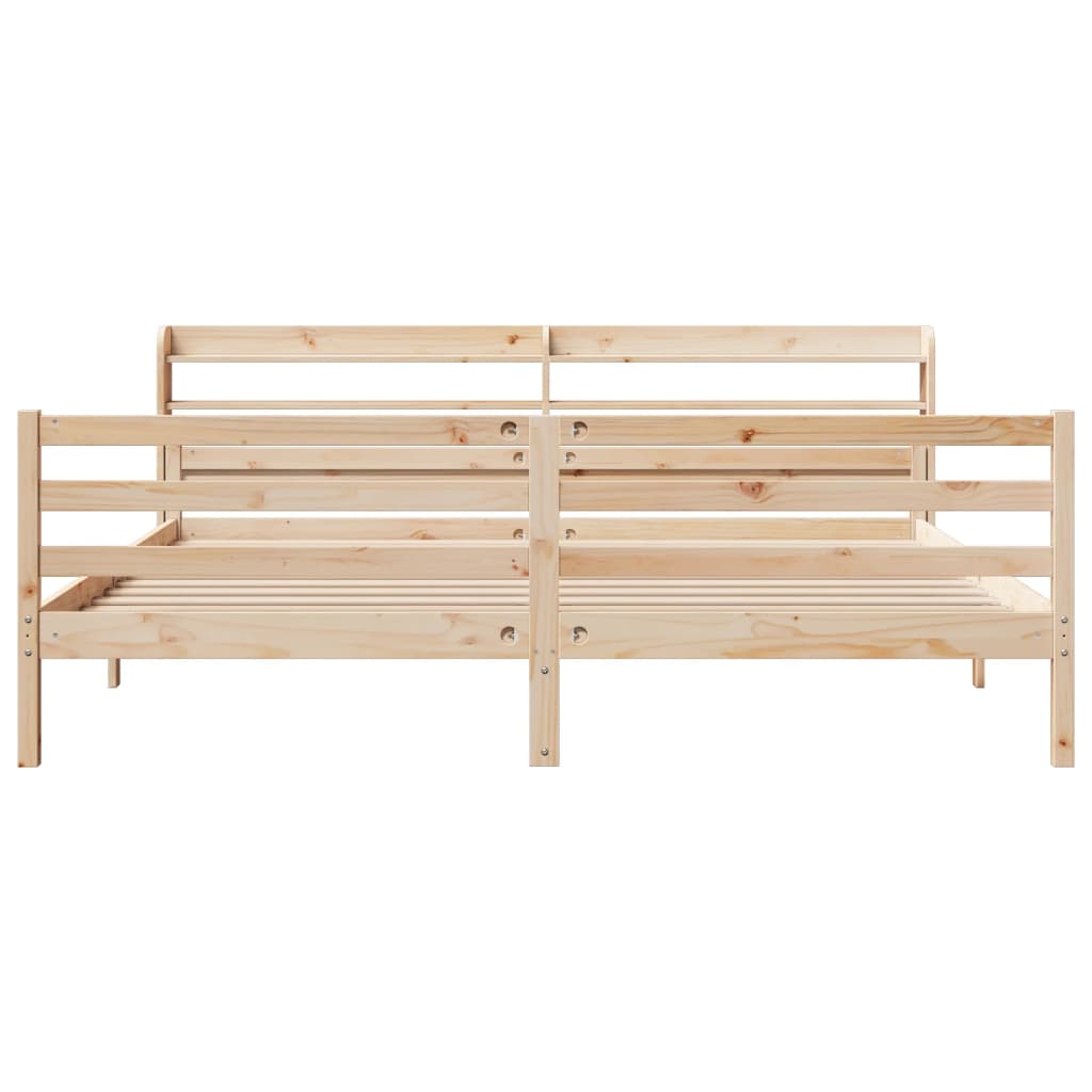 vidaXL Πλαίσιο Κρεβατιού με Κεφαλάρι 200x200 εκ. από Μασίφ Ξύλο Πεύκου