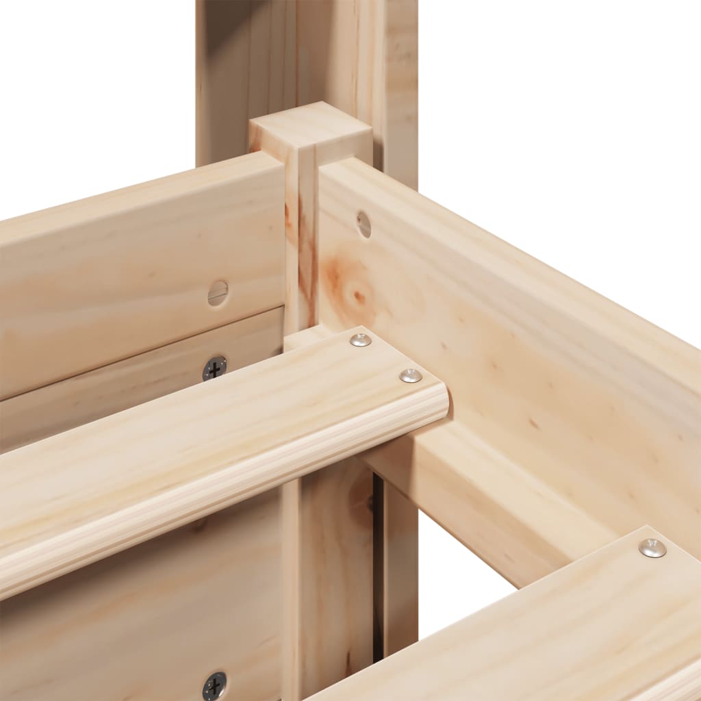 vidaXL Πλαίσιο Κρεβατιού με Κεφαλάρι 135x190 εκ. από Μασίφ Ξύλο Πεύκου