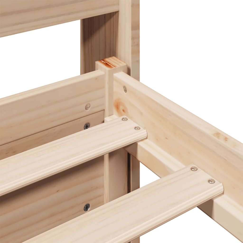 vidaXL Πλαίσιο Κρεβατιού με Κεφαλάρι 200x200 εκ. από Μασίφ Ξύλο Πεύκου