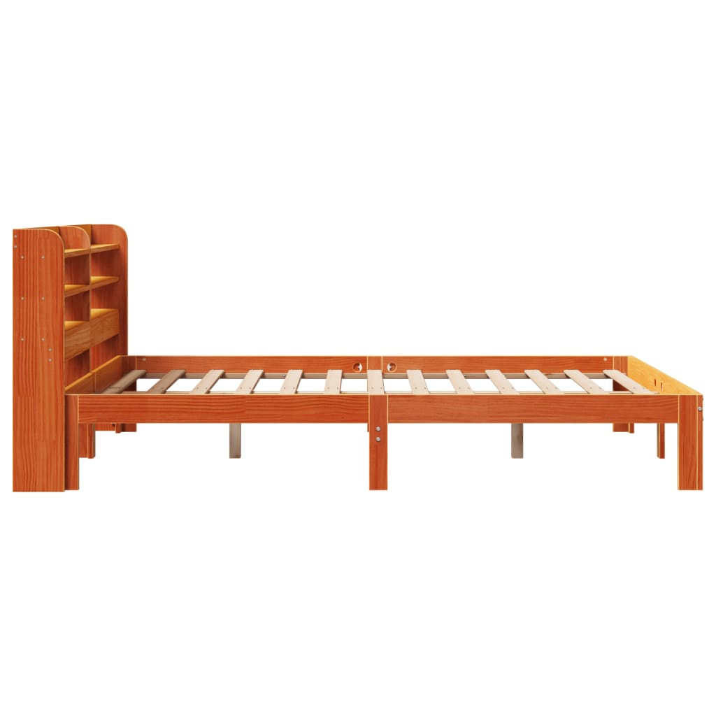 vidaXL Σκελετός Κρεβ. Χωρίς Στρώμα Καφέ Κεριού 135x190 εκ Μασίφ Πεύκο