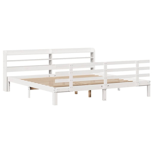 vidaXL Σκελετός Κρεβατιού με Κεφαλάρι Χωρίς Στρώμα Λευκό 200x200 εκ.