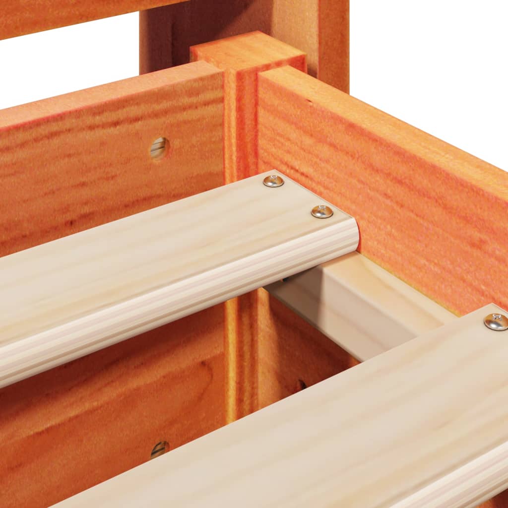 vidaXL Σκελετός Κρεβ. Χωρίς Στρώμα Καφέ Κεριού 135x190 εκ Μασίφ Πεύκο