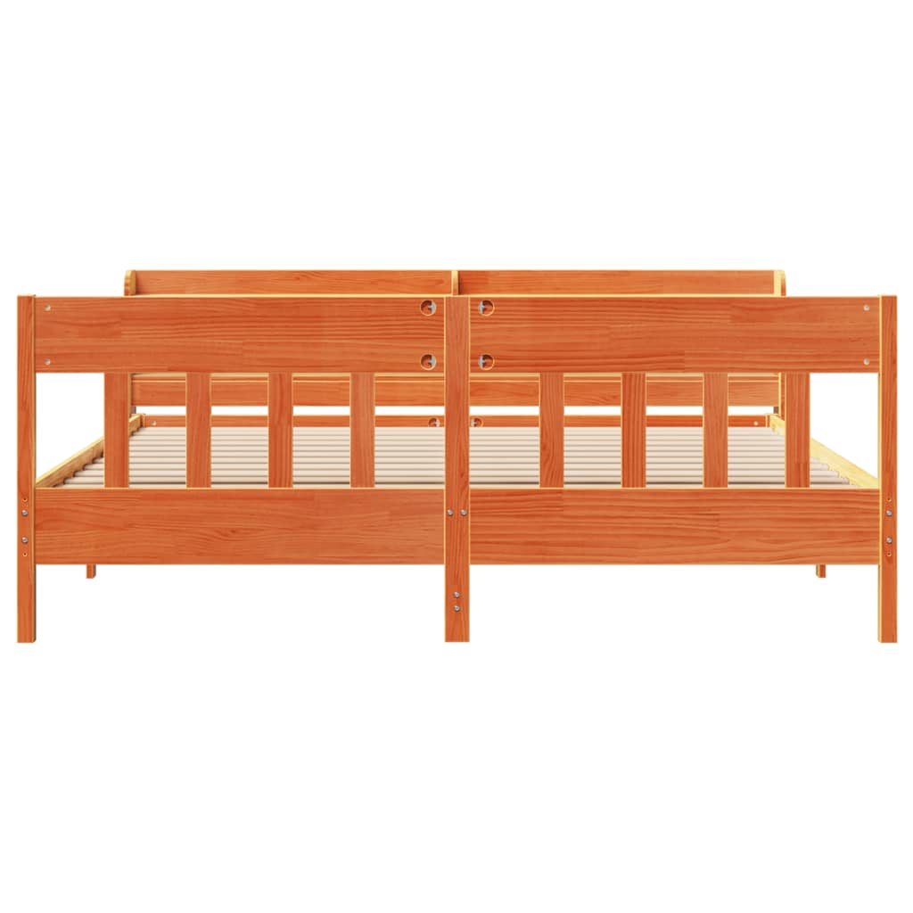vidaXL Σκελετός Κρεβ. Χωρίς Στρώμα Καφέ Κεριού 180x200 εκ Μασίφ Πεύκο