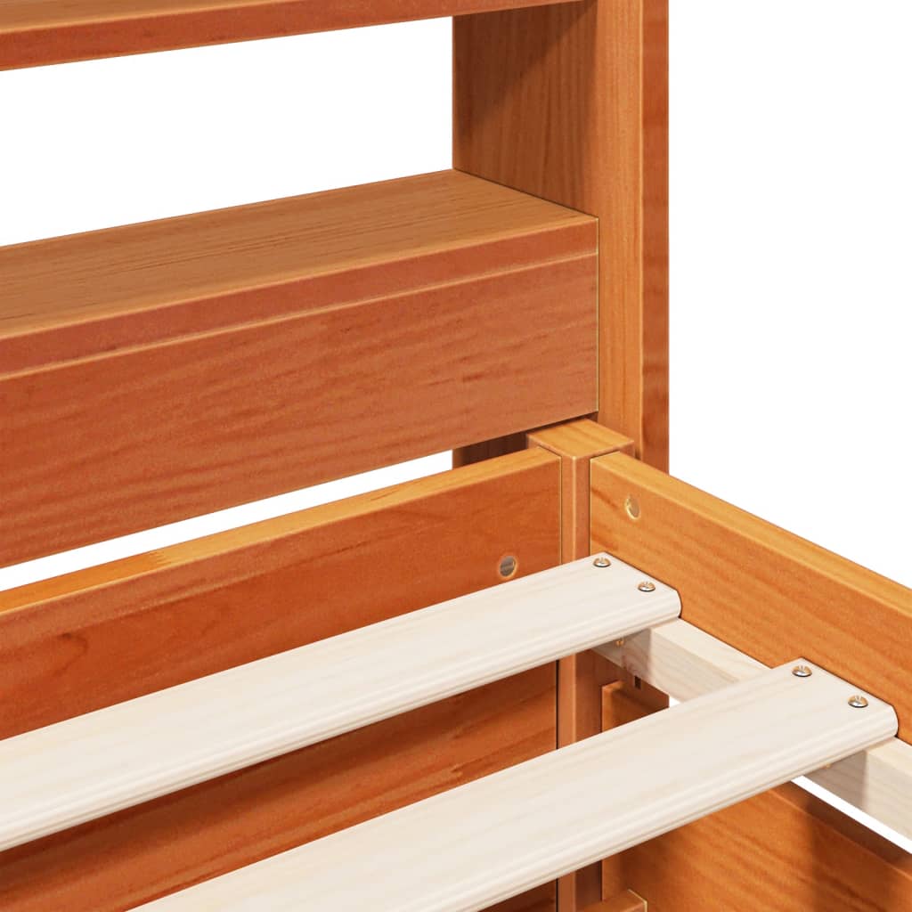 vidaXL Σκελετός Κρεβ. Χωρίς Στρώμα Καφέ Κεριού 150x200 εκ Μασίφ Πεύκο