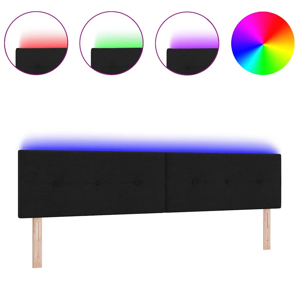 vidaXL Κεφαλάρι με Φωτισμό LED και Κουμπιά, Μαύρο, 100 εκ, Υφάσμα.