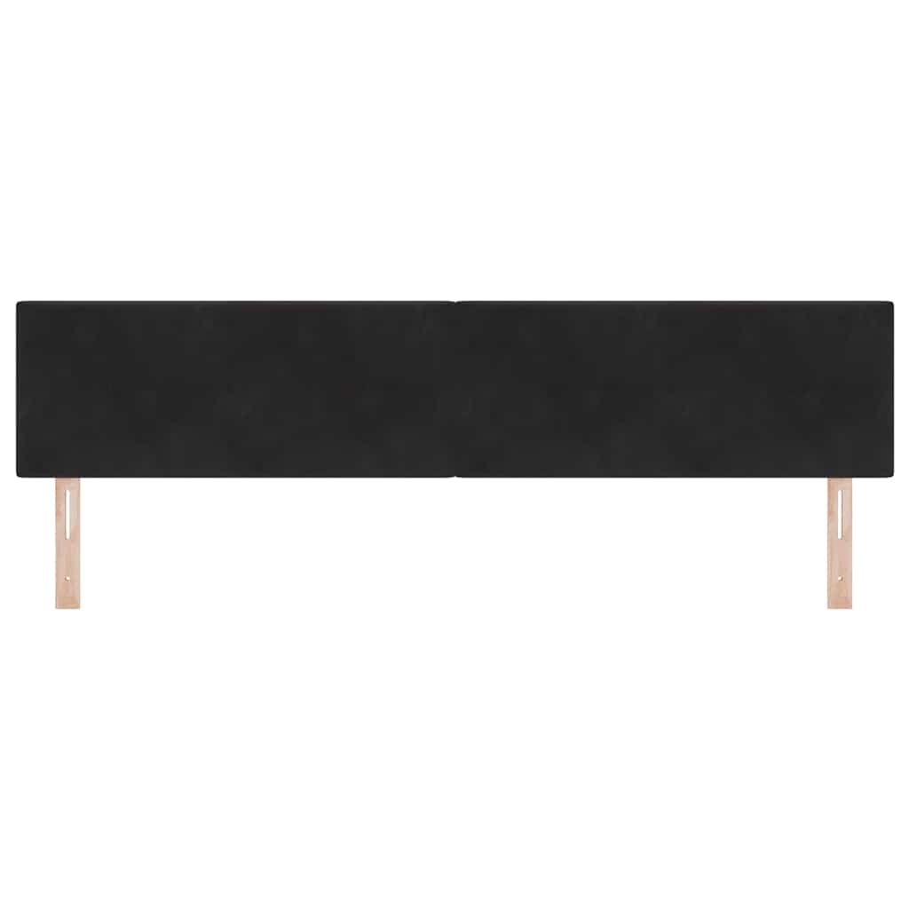 vidaXL LED κεφαλάρι με LED ταινίες φωτός Μαύρο 200 cm Βελούδο