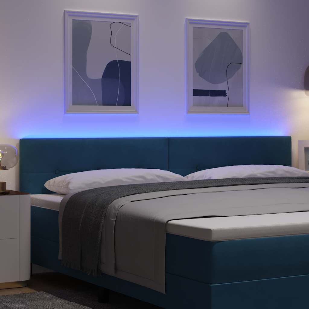 vidaXL LED κεφαλάρι με φώτα λωρίδας LED Μπλε 200 cm Πολυεστέρας