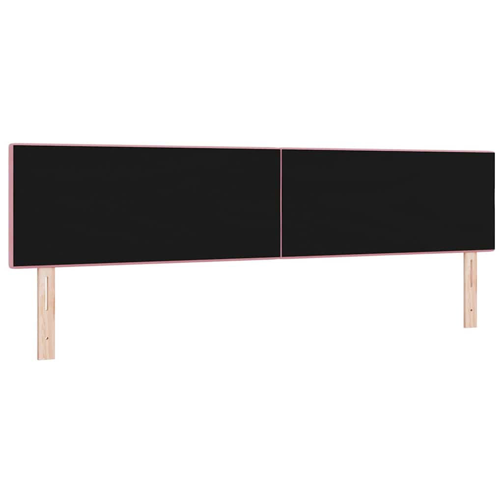 vidaXL LED κεφαλάρι με LED ταινίες φωτός Ροζ 200 cm Βελούδο