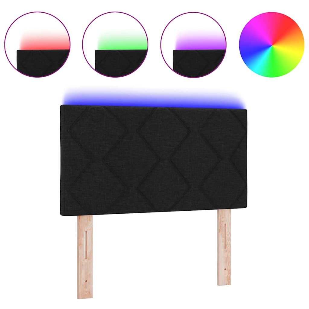 vidaXL Κεφαλάρι LED Σχέδιο Ψηφιδωτού Διαμαντιού Μαύρο 80 εκ. Ύφασμα