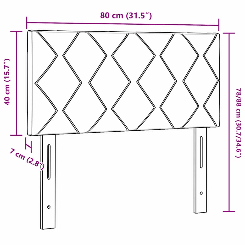 vidaXL Κεφαλάρι με φώτα λωρίδας LED με κεφαλάρι Taupe 80 cm ύφασμα