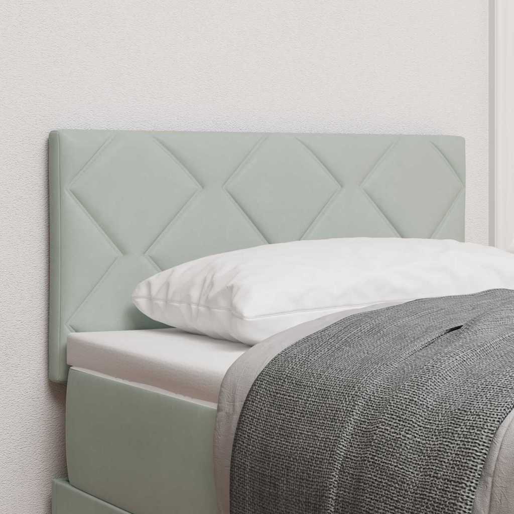 vidaXL LED Κεφαλάρι Με Διαφάνειες Σε Ανοιχτό Γκρι 80 εκατοστά, Βελούδινο