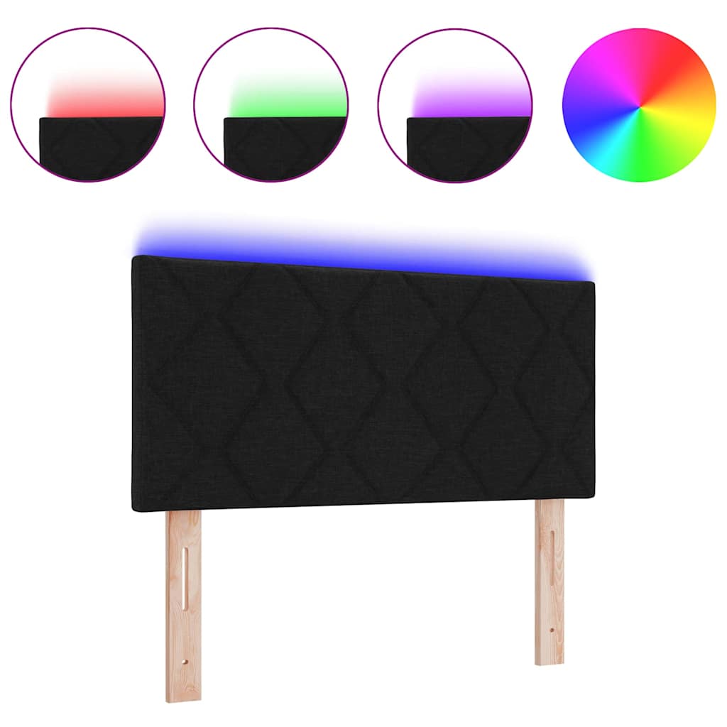 vidaXL LED Προσκέφαλο με Σχέδιο Διαμαντιών Μαύρο 90 εκ Υφάσματος