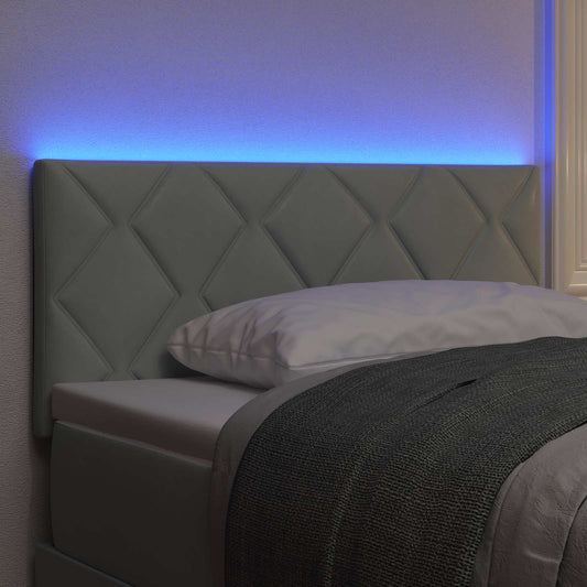 vidaXL LED Κεφαλάρι σχέδιο διαμαντιών γκρι 90 εκ.