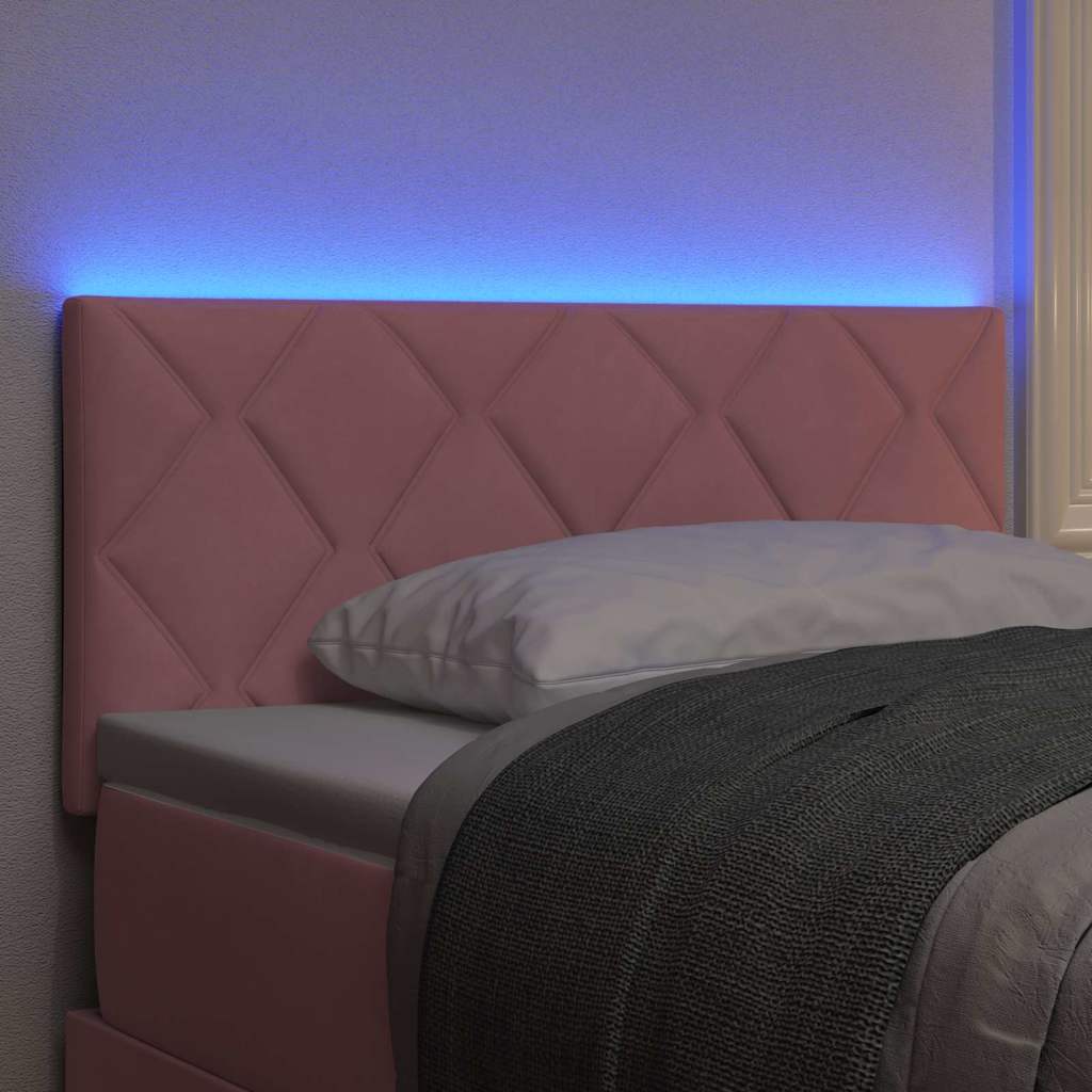 vidaXL LED κεφαλάρι Ροζ 90 cm Βελούδο