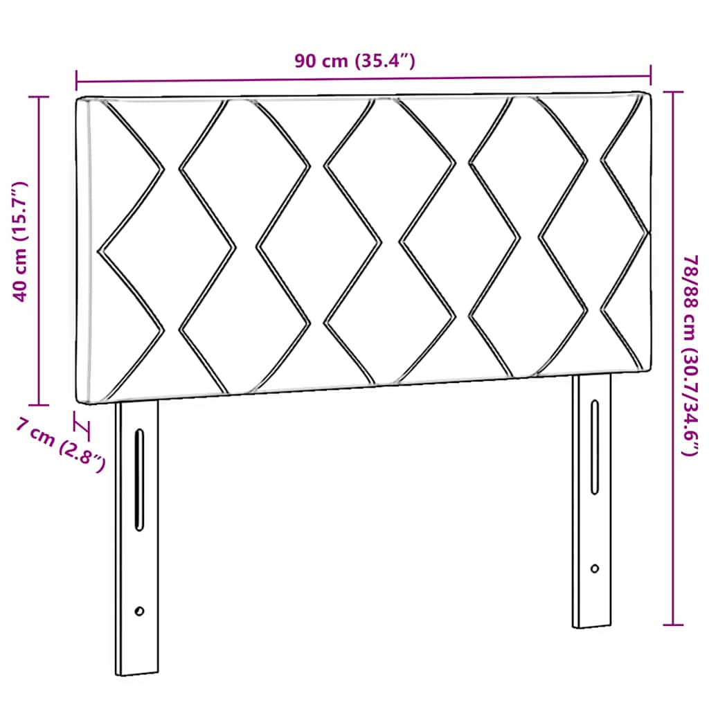 vidaXL LED κεφαλάρι Ροζ 90 cm Βελούδο