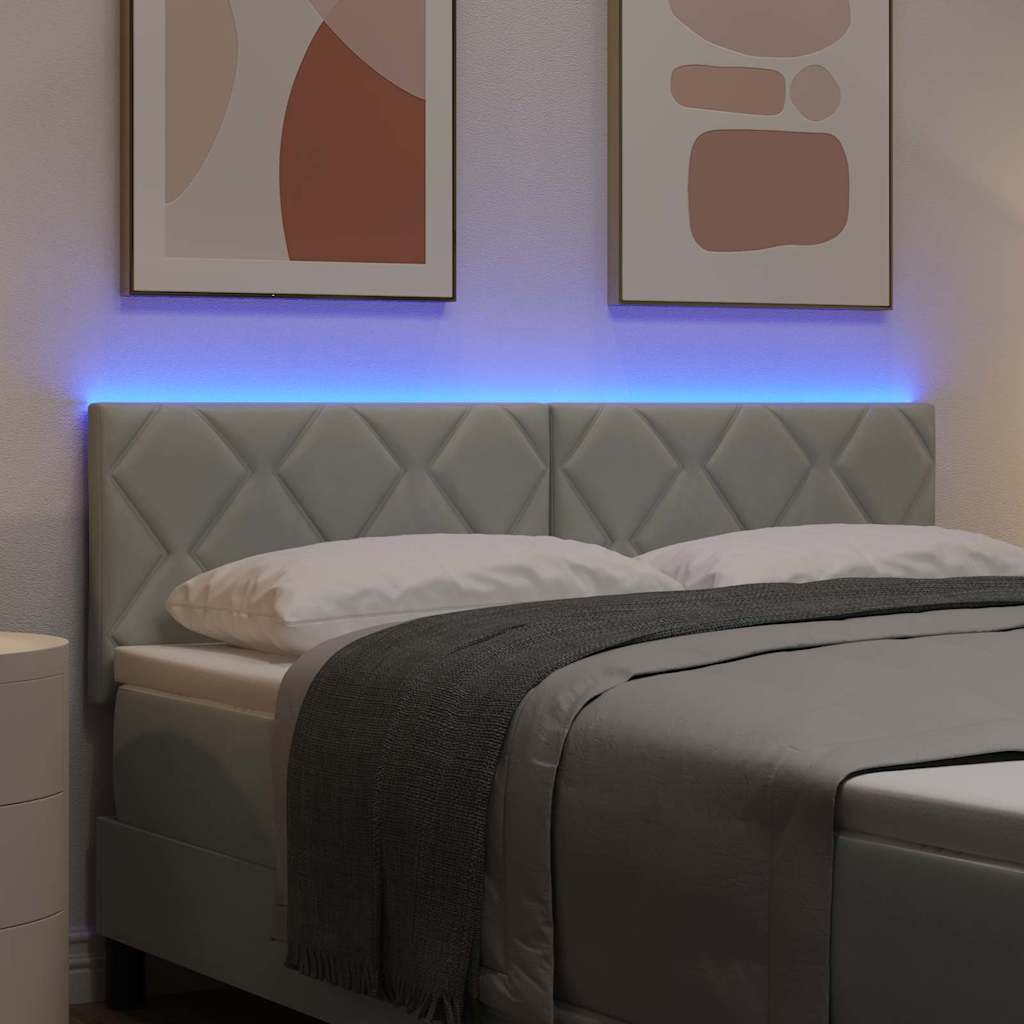 vidaXL LED Κεφαλάρι Διαμαντιών Ανοιχτό Γκρι 144 εκ