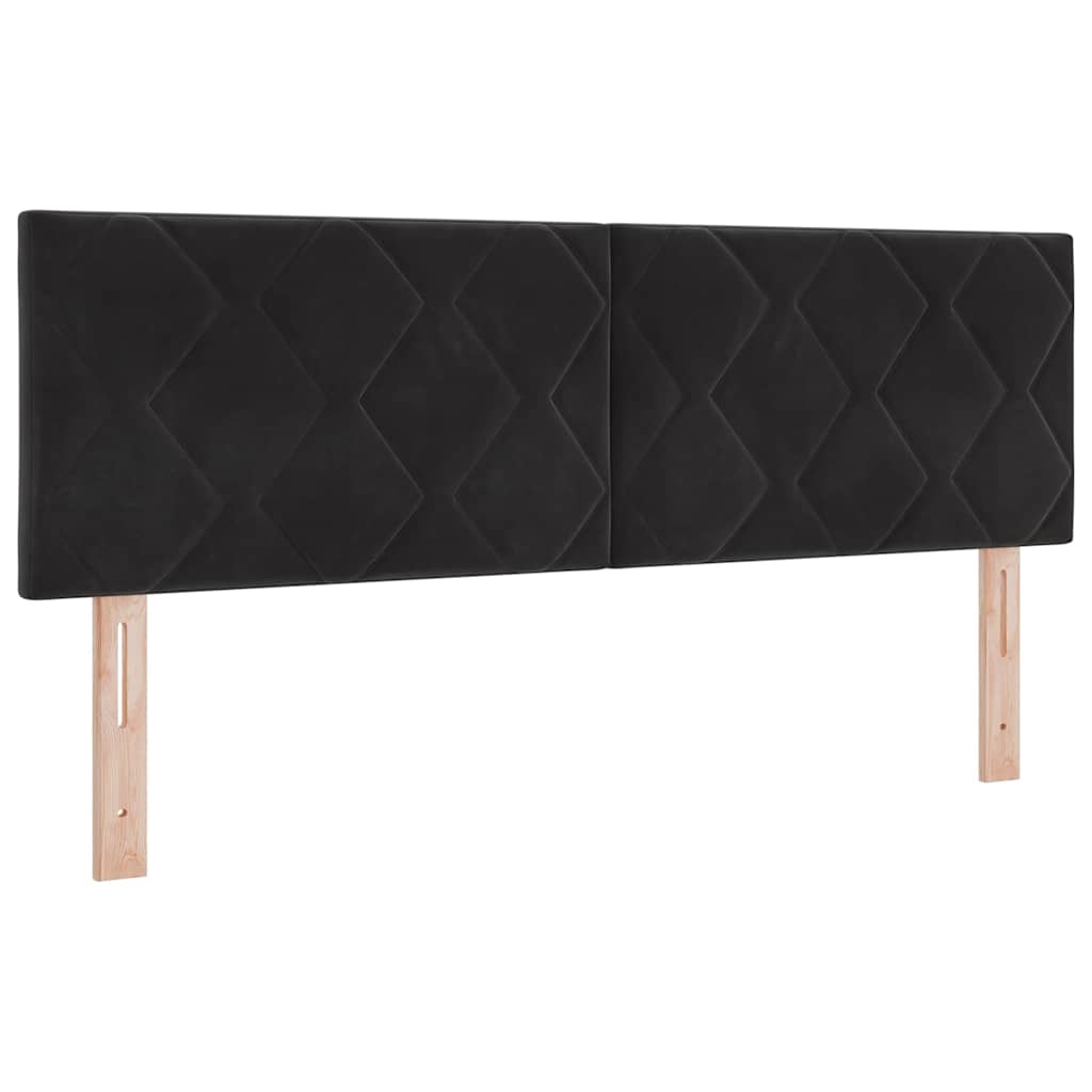 vidaXL LED κεφαλάρι Μαύρο 144 cm Βελούδο
