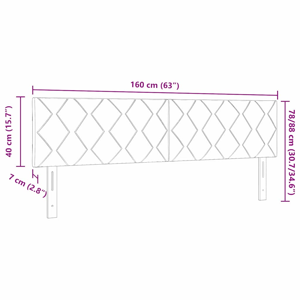 vidaXL LED κεφαλάρι Κρεμ ύφασμα