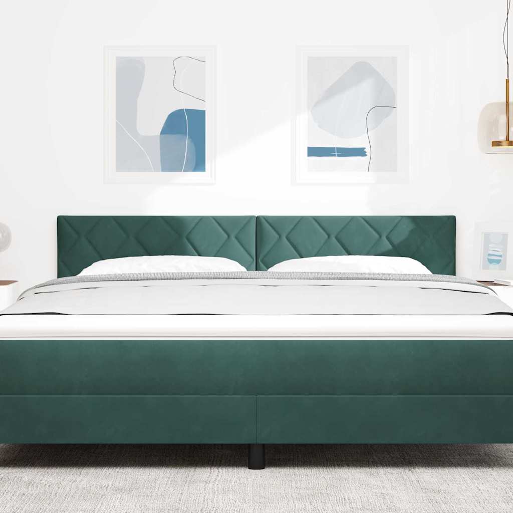 vidaXL LED κεφαλάρι Σκούρο Πράσινο 180 cm Βελούδο