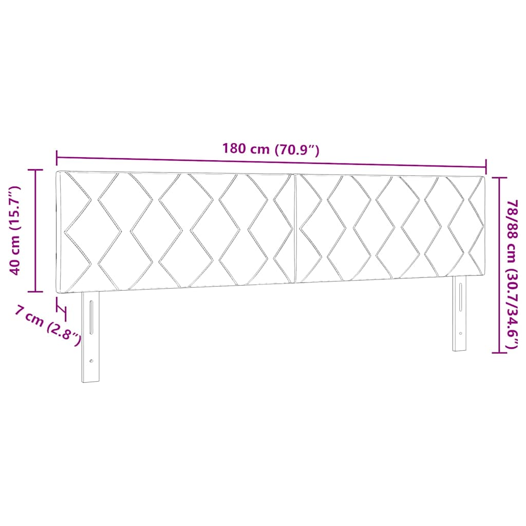 vidaXL LED Κεφαλάρι με φώτα λωρίδας LED Σκούρο Μπλε 180 cm Βελούδο
