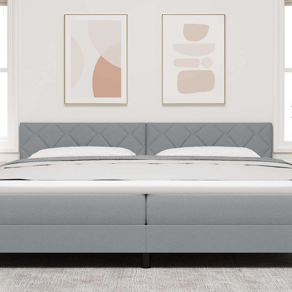 vidaXL Κεφαλάρι με φώτα λωρίδας LED Ανοιχτό γκρι 200 cm ύφασμα