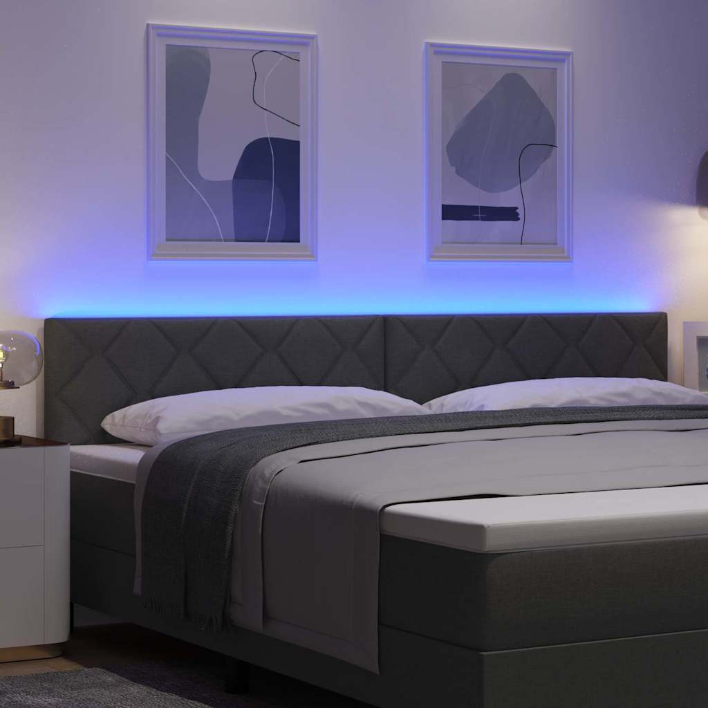 vidaXL LED κεφαλάρι Γκρι 200 cm ύφασμα