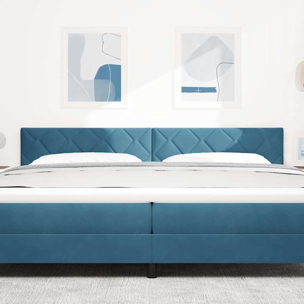vidaXL LED κεφαλάρι Σκούρο Μπλε 200 cm Βελούδο