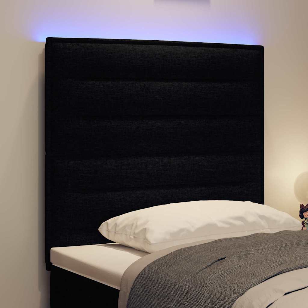 vidaXL LED κεφαλάρι με φώτα λωρίδας LED Μαύρο 80 cm Πολυεστέρας