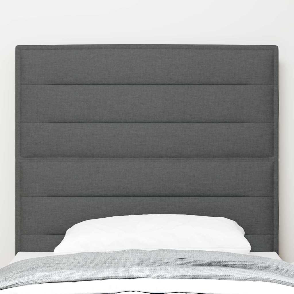 vidaXL LED κεφαλάρι με LED ταινίες φωτός Σκούρο Γκρι 90 cm ύφασμα