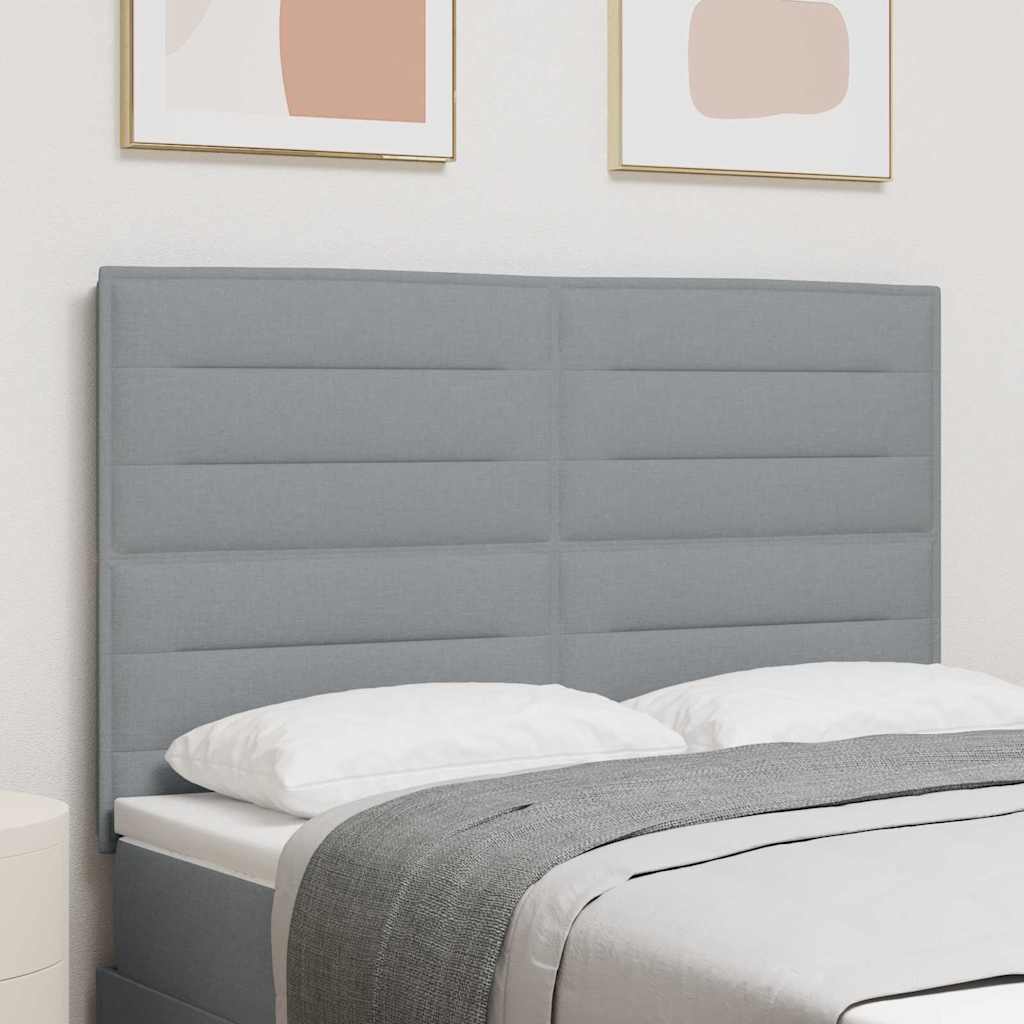 vidaXL LED κεφαλάρι με κεφαλάρι Ανοιχτό γκρι 144 cm Πολυεστέρας