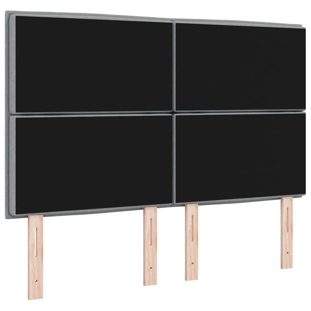 vidaXL LED κεφαλάρι με κεφαλάρι Ανοιχτό γκρι 144 cm Πολυεστέρας
