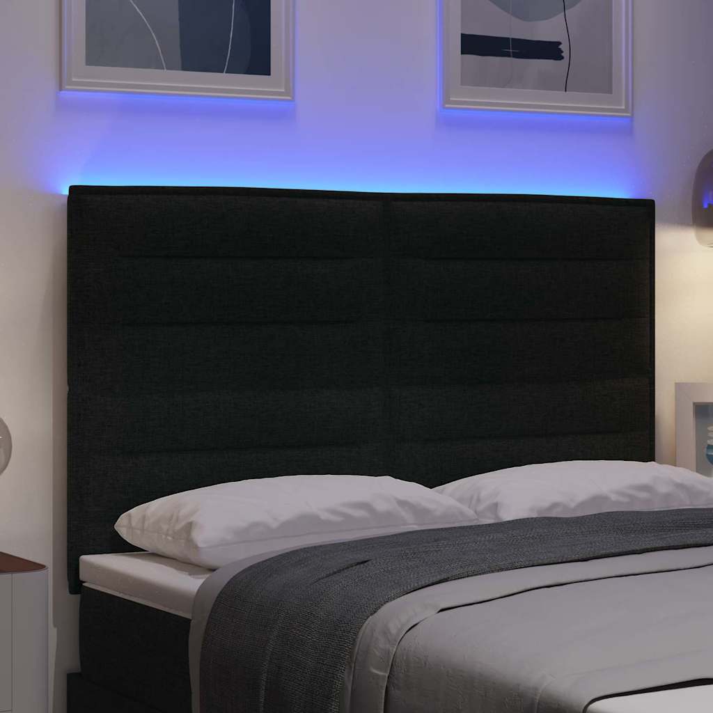 vidaXL LED κεφαλάρι με φώτα λωρίδας LED Μαύρο 160 cm Πολυεστέρας