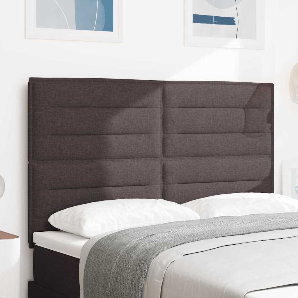 vidaXL LED κεφαλάρι με LED ταινίες φωτός Σκούρο Καφέ 160 cm ύφασμα