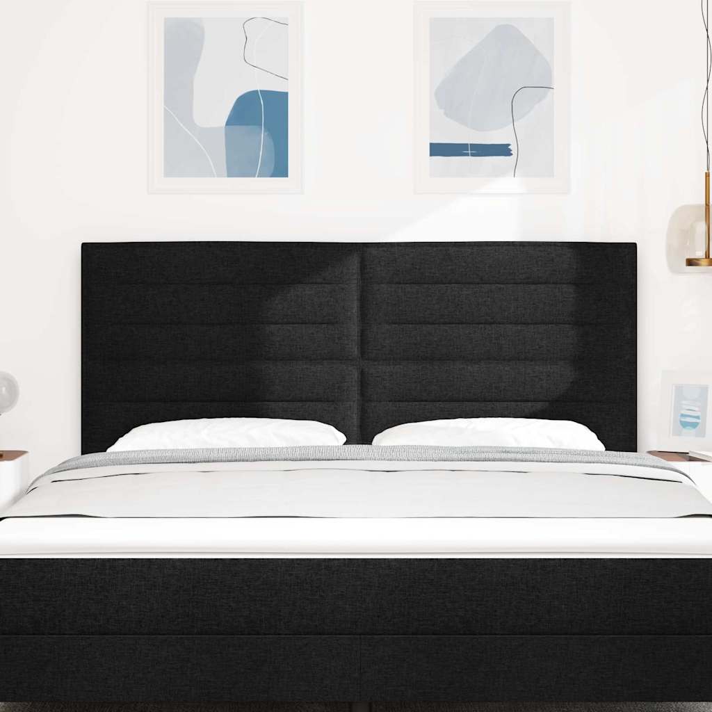 vidaXL LED κεφαλάρι με LED ταινίες φωτός Μαύρο 180 cm ύφασμα