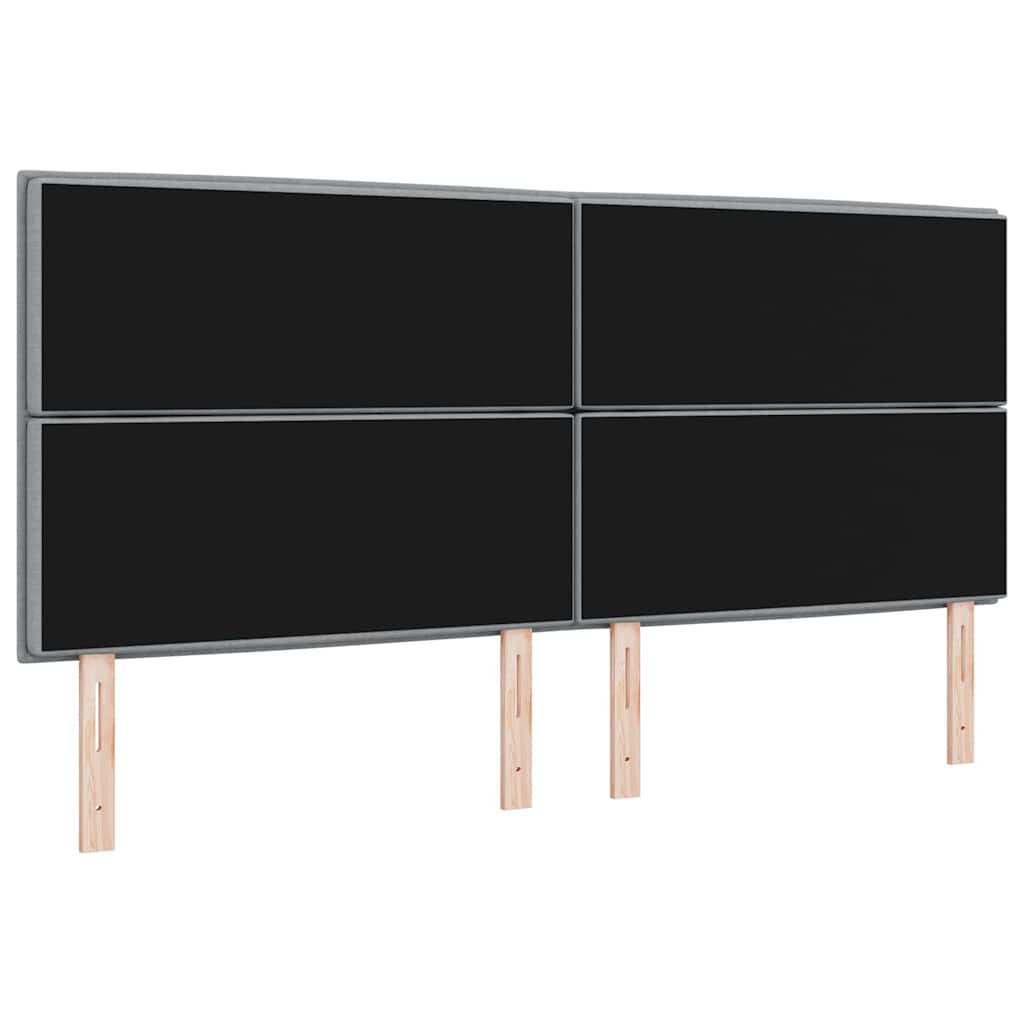 vidaXL LED κεφαλάρι με LED ταινίες φωτός Ανοιχτό γκρι 200 cm ύφασμα
