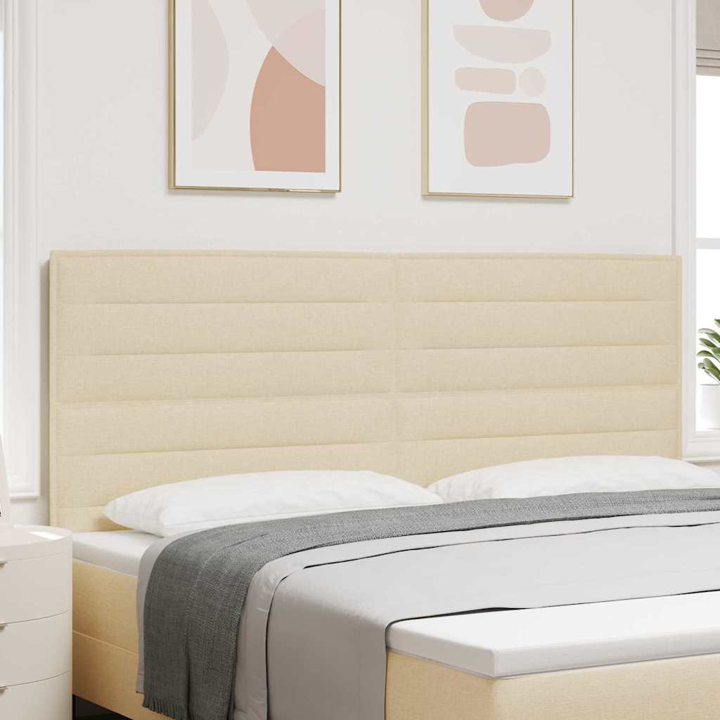 vidaXL LED κεφαλάρι με LED ταινίες φωτός Κρεμ 200 cm ύφασμα