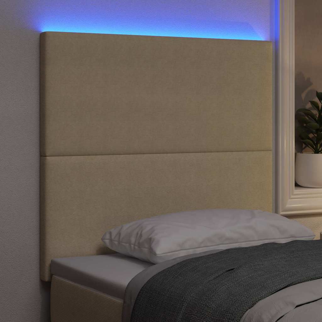 vidaXL LED κεφαλάρι με φώτα λωρίδας LED Γκρι Πράσινο 90 cm Πολυεστέρας